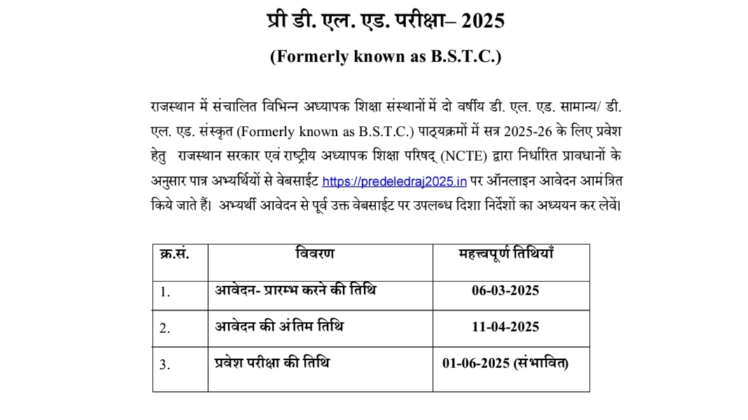 Rajasthan BSTC 2025